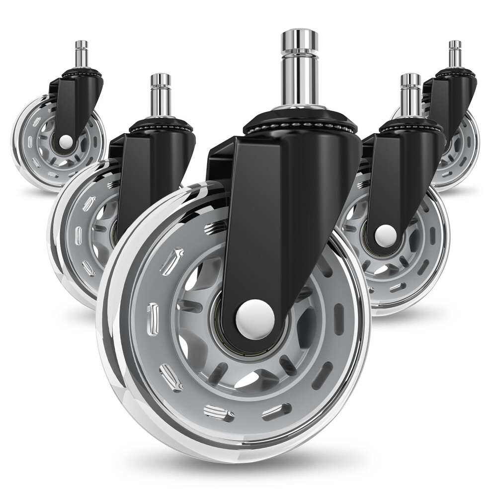 Cosyland Office Rubber Chair Castors Replacement - Heavy-Duty Computer Gaming Desk Wheels Smooth & Safe Rolling For All Floors Hardwood And Carpet, 5051225357634