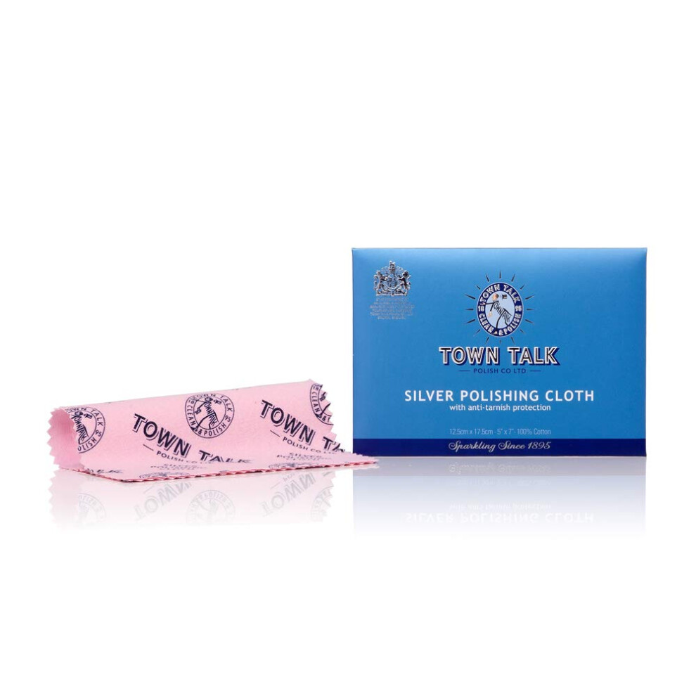 Town Talk Polishing Cloth 12 X 17Cm | 100% Cotton Cloth For Tarnish Removal And Protection | Reusable | For Jewellery And Ware Silver 5051225323226