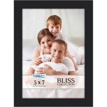 Icona Bay - 7x5 Black Picture Frame - Modern Style Engineered Wood Frame - Table Top or Wall Mount - Bliss Collection