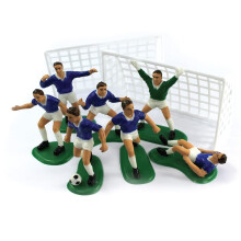 Anniversary House Football Cake Decorations Set Blue, 7 Footballers and 2 Nets, Football Cake Topper, Sports Soccer Theme, Football Birthday