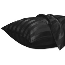 Lirex 2 Pack Satin Pillow Cases - Softer Than Silk Pillowcase for Hair and Skin, Standard Size with Zipper Closure, Cooling Pillow case with Black