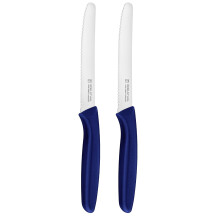 targizer Tomato Knife in Blue,Professional Table Knive,Extra Sharp Blade,Serrated Edge Kitchen Knives,Robust Plastic Handle,Stainless Steel,Utility