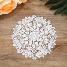 Andibro 8 Pack White Crochet Doilies, 6.1in Handmade Round Lace Doilies, Vintage Cotton Placemats Rustic Table Mats for Tables Kitchen Dining Room
