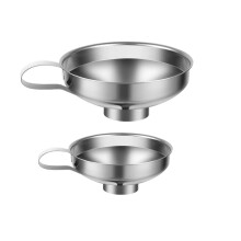 2 Pack Jam Funnels Set Stainless Steel Wide Mouth Bottles Funnels with Handle Metal Filling for Kitchen Transfer Liquid Powder Wine Cooking Oil Beans