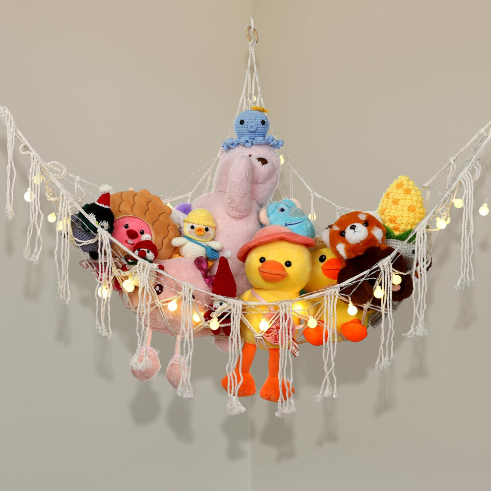 Teddy Hammock Toy Hammock For Stuffed Animals Cuddly Soft Plush Toy Storage Net Nursery Preppy Room Decor For Girls Boys Bedroom Naler