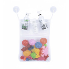 Reofrey Collapsible Breathable Bath Toy Net Storage, 5-Pocket Soft Toy Storage Portable Mesh Shower Caddy with Hook, Laundry Hanging Shower Organizer