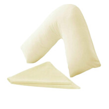 NURBAY V Shaped Pillowcase cover 100% Polycotton V pillowcase cover - Neck & Back Support Orthopaedic Pregnancy Nursing V shape Pillowcase cover only