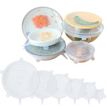 6 PCS Silicone Lids Food Covers, 6 Different Sizes Reusable Lids for Cups Bowls, Silicone Stretch Lid Microwave Freezer Can, 100% Safe Food Grade