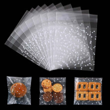 200 Pieces Cellophane Bags Clear Self-Adhesive Cookie Bags Plastic Sweet Bags for Bakery, Cookie, Candies, Biscuit, Jewelry, Soaps, Cards and Dessert
