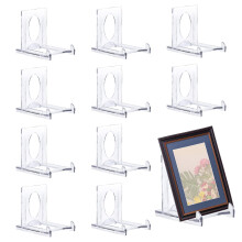 SYEYCW 10 Pcs Acrylic Display Stand, Clear Adjustable Clear Acrylic Plastic Display Stands, Multifunctional Card Display Stand, for Photos, Place