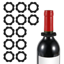 12pcs Felt Wine Drip Ring, Wine Drip Catcher Collar Disposable Flower Shaped No Spill Wine Bottle Drip Stopper Leak Stopper Accessories Gadgets Wine