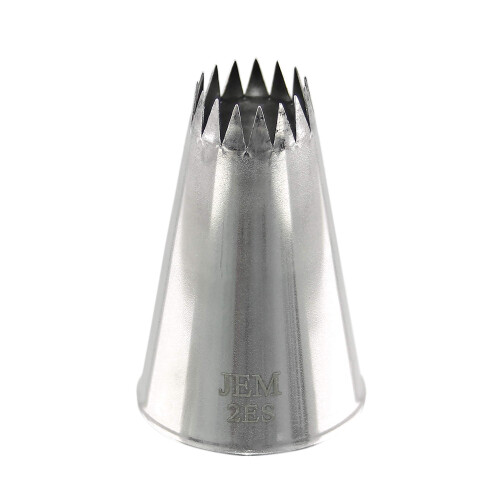JEM Medium Fine Star Savoy Piping Nozzle no. 2ES, silver 1