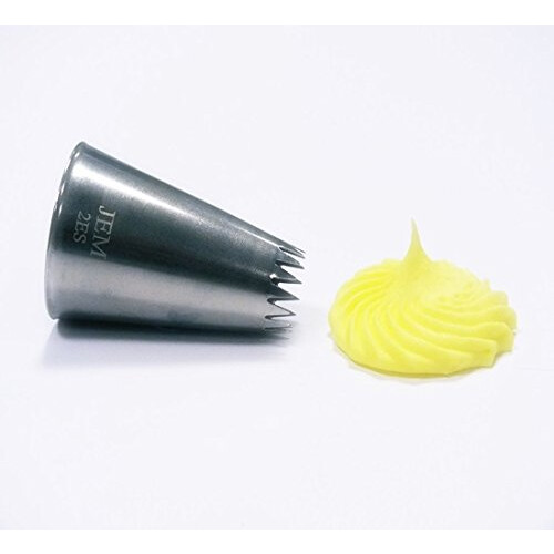 JEM Medium Fine Star Savoy Piping Nozzle no. 2ES, silver 2