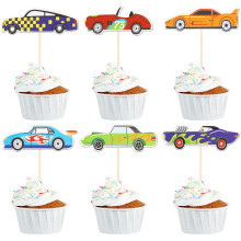 SYKYCTCY 36 Pack Racing Car Cupcake Toppers Fighting Race Car Cupcake Picks Boys and Girls' Birthday Racing Sports Cupcake Decorations Baby Shower