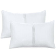 Nafay Living Pintuck Pillowcases 2 Pack Brushed Microfiber Soothing Feel Wrinkle & Fade Resistant with Envelope Closure (White)