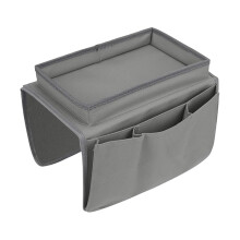 YUEMUZY Sofa Armrest Organizer with Cup Holder Tray and 5 Pockets - Multi-Device Storage for Remote Controls, Snacks, Handset Holder Armchair Storage