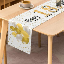 Tecreo Happy 18th Birthday Table Runner, 18th Birthday Boy Decoration Kitchen Dining Table Decoration Table Runner Birthday Party Tablecloth