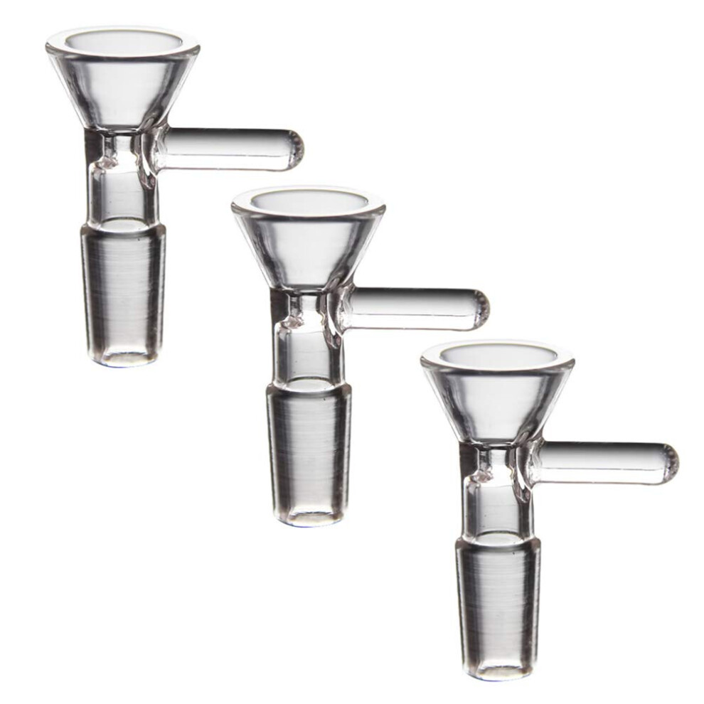 Jingjin 3 Pcs 14Mm Male Glass Bong Bowl Adaptor, Oil Rig Hookah Pipe Bowls With Bongs Accessory Bowl For Smoking Water Bong Bowl,14 Mm Male Glass Bong Bowl