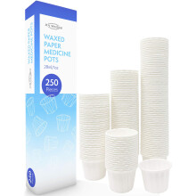 JFA Medical Wax/Waxed Paper Medicine Pots, Ramekin, Souffl? Cups, Portion Cups, Sauce Dipping Pots, 28ml / 1oz - Pack of 250 Pieces