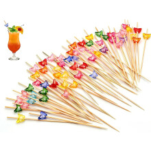 100PCS Cocktail Picks,Cocktail Sticks,12cm Long Handmade Sticks Wooden ?Natural Bamboo Cocktail Toothpicks,Mini Food Picks Decorative for