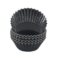 Mombake Standard Black Foil Cupcake Cases Liners Muffin Baking Cups for Party and More, 100-Count