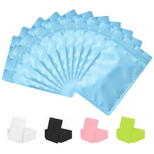 Rimiko 50pcs Resealable Opaque Ziplock Mylar Bags, Reusable Flat Small Mylar Bag, Aluminum Foil Sample Bags with Matte Color Packaging for Food