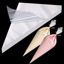 100PCS 12 Inch Medium Disposable Icing Bags, Transparent Tear-Resistant Piping Bags for Cake Cupcake Dessert Decoration, Easy Grip for Pros &