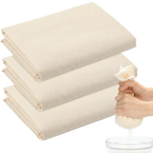 Hemiks 3 Pcs Cheese Cloths for Straining, 50 x 50 cm Grade 100 Fine Muslin Cloths for Cooking Unbleached Reusable Cheesecloth Washable Cheese Cloth