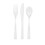 Clear Solid Assorted Plastic Cutlery - Classy & Elegant Flatware Design - Perfect for Parties, Weddings & Events - 18ct, White 1