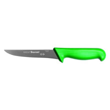 Starrett Professional Stainless Steel Kitchen Boning Knives - Wide Straight Profile - 6-inch (150mm) - Green Handle