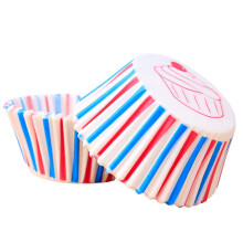 100Pcs White Blue Red Striped Paper Cupcake Cases for Baking, Muffin Cup Cake Paper Liners Small Muffin Cupcake Wrapper Paper.Cases for Birthday