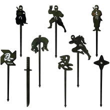 GET FRESH Ninja Food Picks for Kids ? 18-pcs Mini Ninja Food Picks for Toddlers Lunch Decoration ? Black Ninja Bento Box Toothpicks for Children?
