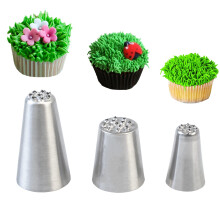 Tabiger Grass Piping Nozzles, 3-Pack Grass Icing Nozzles Set #233#234#234M Stainless Steel Large Piping Nozzles Tips Cake Decorating Tools Kit for