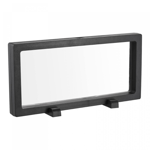 sourcing map Floating Thin Film Display Box with Base 23cm x 11cm x 2cm Black