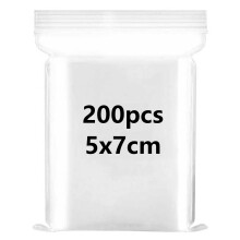 5x7cm Small Grip Seal Bags 200Pcs Mini Sealable Plastic Bags Little Clear Ziplock Bag Reusable Tiny Transparent Polythene Pouches for Storage Beads