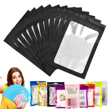 Black Foil Ziplock Bags - Large Smell Proof Mylar Holographic Packaging, 10pcs 30x40cm Resealable Storage Pouches, Grip Seal Bags for Food, Jewelry,
