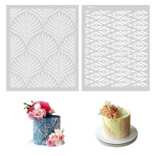 Cake Template Stencil- Cake Stencils Decorating Buttercream, Cake Decorating Templates, Hollow Lace Design Embossing Molds Baking Tools for Cake