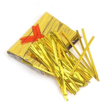 Gold Twist Ties, 800 Pcs Metallic Sweet Cone Ties for Sweet Cones Bag, Cake Bags, Bread Bags, Sweet Bags, Party Supplies Bags, Small Cellophane Bags,