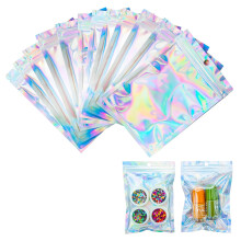 25pcs Mylar Zip Lock Bags, 10.5x15cm Resealable Smell Proof Bags, Sealable Flat Foil Pouch Gift Baggies for Candy Snack Jewelry Lash Lip Gloss