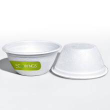 ECOWINGS 8oz Small Disposable Bowls, Biodegradable and Compostable - Pack of 50 - Bagasse Paper Bowls for Soup, Snacks and More - Great Alternative to