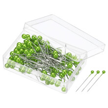 PATIKIL Pearlized Sewing Pins, 1 Set Stainless Steel Ball Head Needle Straight Quilting Pin for Dressmaker Decorations, Green