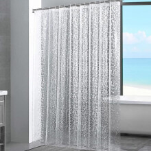 Shower Curtain for Bathroom, 100% Polyester Waterproof Mould Proof Resistant Fabric, 180 x 180cm PEVA Bathroom Curtains with Grommets & 12 Pcs Hooks,