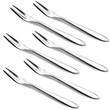 6pcs Quality Stainless Steel Forks Gift Sets for Escargot Olive Prawn Crab Cocktail Antipasti Cheese Pastry Dessert Fruit Salad Appetizer, Cute Metal