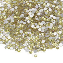 PATIKIL 4320Pcs SS6 Round Flatback Crystal 2.0-2.1mm Glass Rhinestones Gems Diamonds for DIY Crafts Clothes Shoes Nail Art Decoration, Light Yellow