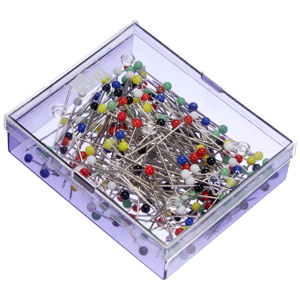 Prym Glass-Headed Pins No. 9 Assorted Colors, 30 X 0,60 Mm, Bunt, 20 G, Sb-Dos