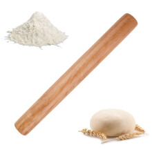 Beech Wooden Rolling Pin, Smooth Non Stick Rolling Pin for Baking Dough, Fondant, Pizza, Cookie, Bread, Professional Without Handles, 30x3cm