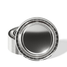 Mienocol 32pcs Metallic Silver Paper Plates,7 inch Foil Silver Party Paper Plates Tableware Round Dinner Plate for Christmas,Birthday,Wedding,Picnic,