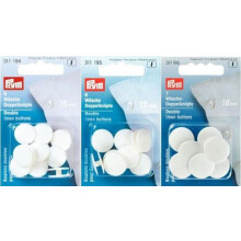 Double Lingerie Buttons, 17 mm, White, 8 Pieces