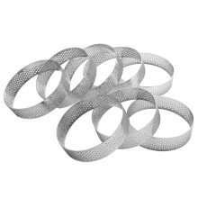 8 Pack Torten Ringe Aus Rostfreiem Stahl, HitzebestäNdiger Perforierter Kuchen Mousse Ring, Kuchen Ring Form, Runde Kuchen Backen Werkzeuge
