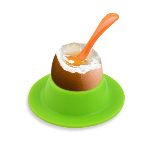 Vicloon Egg Holder Set, 4PCS Silicone Egg Cups Set Egg Cups Stand for Kitchen Boiled Eggs Breakfast 2